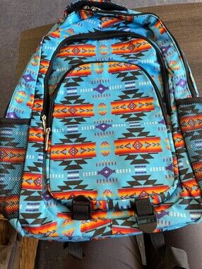 Colorful Geometric Pattern Backpack with Padded Straps